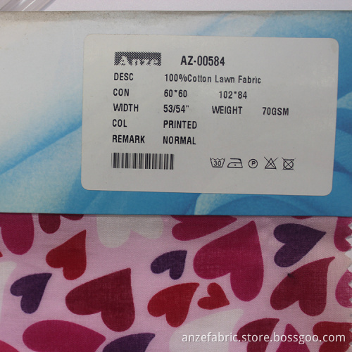 floral printed 100% cotton lawn fabric for curtain
